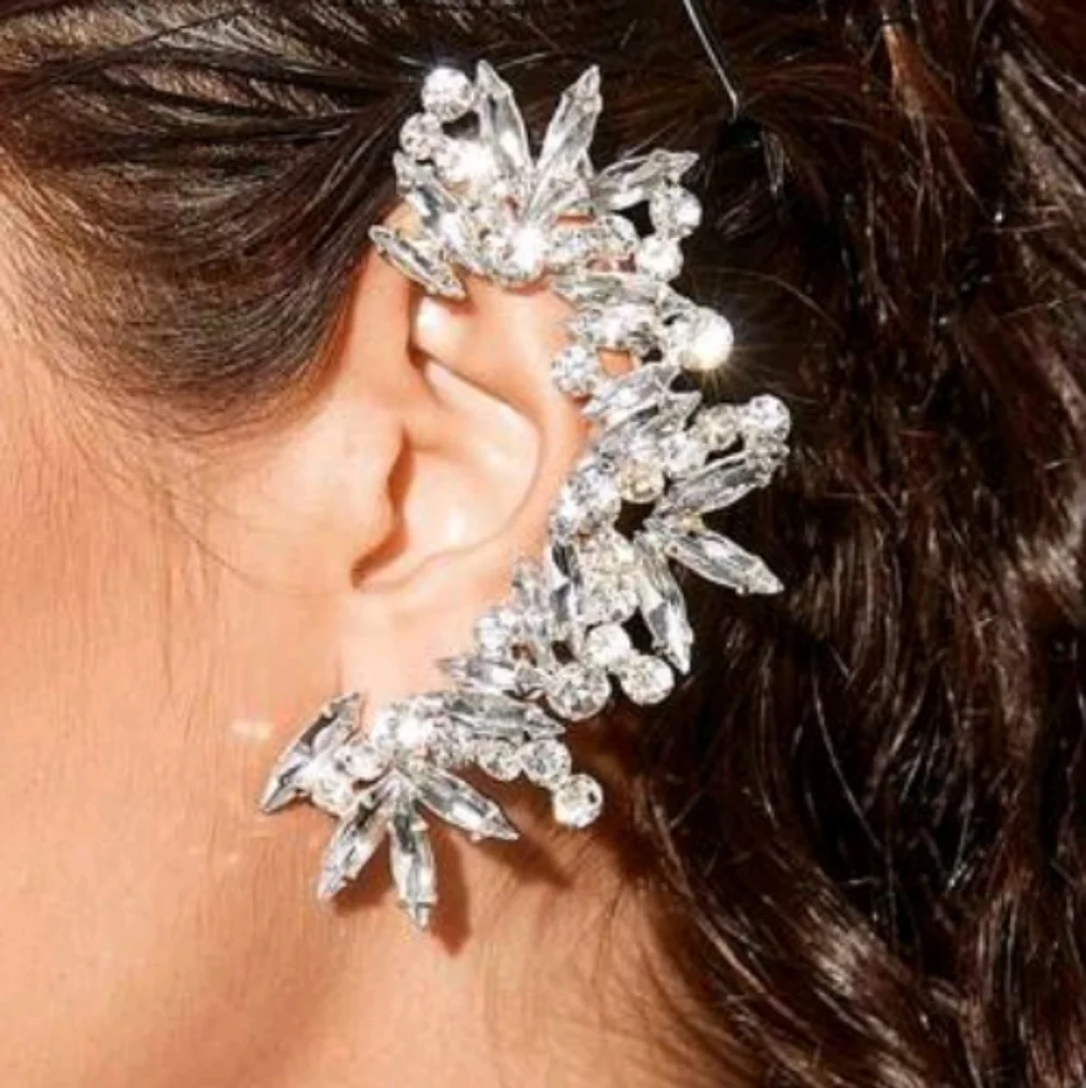 Elegant Silver Rhinestone Full Earcuff Women's Jewelry